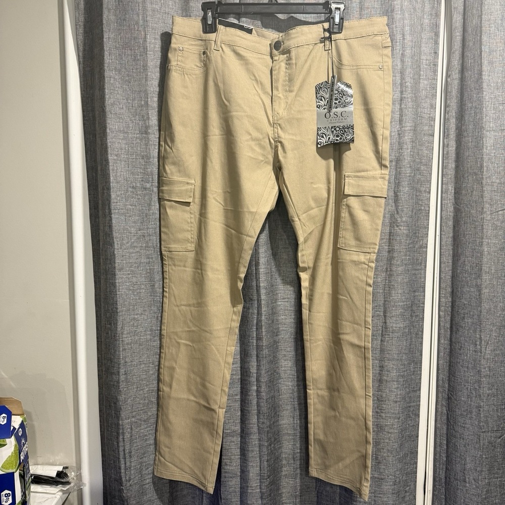 O.S.C. Uniform Premium Collection Khaki Cargo Pants Stretch‎ Size 24 NWT